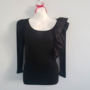 bebe Ruffled Shoulder Sweater